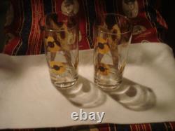 Rare old Pair of Elvis Presley 1956 original gold tall drinking glasses