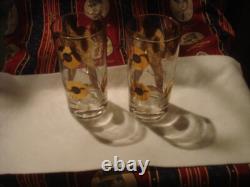 Rare old Pair of Elvis Presley 1956 original gold tall drinking glasses