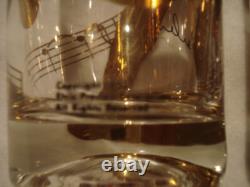 Rare old Pair of Elvis Presley 1956 original gold tall drinking glasses