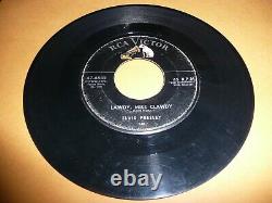 Record 45 rare ELVIS PRESLEY Lawdy Miss Clawdy on RCA Victor line on label