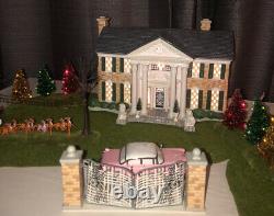 Retired Dept 56 SNOW VILLAGE Elvis Presley's Graceland Gift Set Cadillac RARE