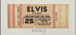 Super Rare Elvis Presley Error Ticket On Aug 25, 1977 Cumberland County Arena