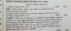 ULTRA-RARE MINT 1956 Elvis Presley SAVE-ON-RECORDS BULLETIN FOR JUNE SPA-7-27