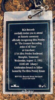VERY RARE ELVIS PRESLEY Laminate Pass Private Event Greatest Recording Artist 92