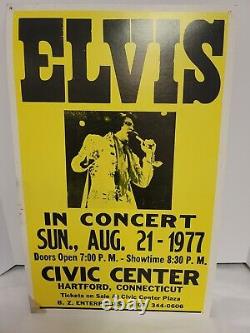 VERY RARE ELVIS PRESLEY Original Concert Poster 1977 5 Days After His Death