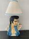 Vintage Chalkware Elvis Presley Bust Statue Table Lamp With Shade- Working! Rare
