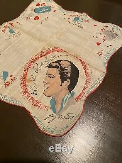 VINTAGE RARE Elvis Presley Handkerchief 1956 ENTERPRISES Concert Souvenir RED