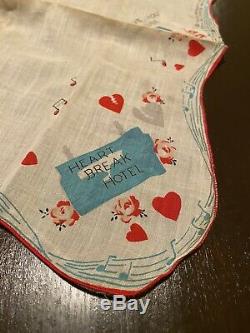 VINTAGE RARE Elvis Presley Handkerchief 1956 ENTERPRISES Concert Souvenir RED