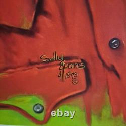 VTG 1979 Elvis Presley Lithograph Poster Signed Sally Evans Red Shirt 24x18 Rare