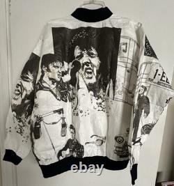 VTG Elvis Presley Archives Black White Full Zip Lightweight Jacket Paper Rare