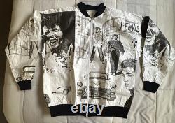 VTG Elvis Presley Archives Black White Full Zip Lightweight Jacket Paper Rare