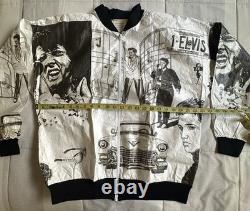 VTG Elvis Presley Archives Black White Full Zip Lightweight Jacket Paper Rare