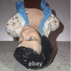 VTG Elvis Presley Bust Figurine White Jumpsuit Blue Scarf Music Mem 10 Rare HTF