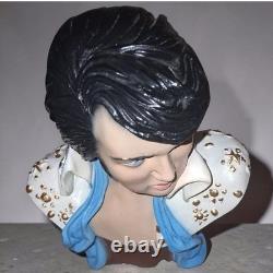 VTG Elvis Presley Bust Figurine White Jumpsuit Blue Scarf Music Mem 10 Rare HTF