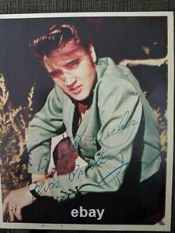 Vintage 1956 ELVIS Presley 5x8.5 FAN CLUB PHOTO Original Stamped Autograph RARE