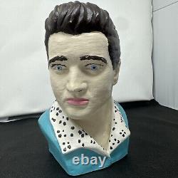 Vintage 1963 Elvis Presley Ceramic Bust Signed By TR Potter Hand Painted RARE