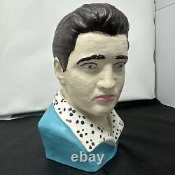 Vintage 1963 Elvis Presley Ceramic Bust Signed By TR Potter Hand Painted RARE