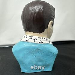 Vintage 1963 Elvis Presley Ceramic Bust Signed By TR Potter Hand Painted RARE