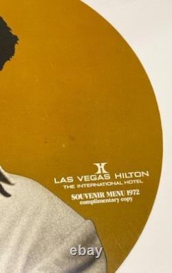 Vintage 1972 Elvis Presley Souvenir Foldout Menu Las Vegas Hilton Music Rare