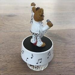 Vintage 1990 Muppets Fozzie Bear Elvis Presley Wind Up Musical Jim Henson Rare