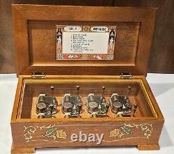 Vintage 8-Song Large Wooden Music Box ELVIS SONGS Love Musical Presley RARE EUC