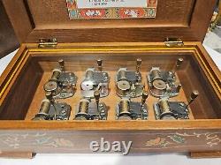 Vintage 8-Song Large Wooden Music Box ELVIS SONGS Love Musical Presley RARE EUC