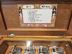 Vintage 8-Song Large Wooden Music Box ELVIS SONGS Love Musical Presley RARE EUC