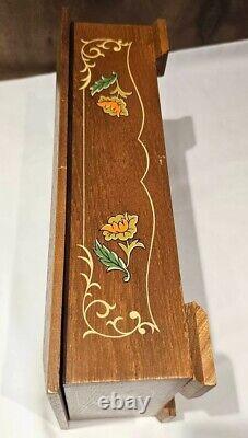 Vintage 8-Song Large Wooden Music Box ELVIS SONGS Love Musical Presley RARE EUC