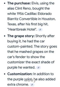 Vintage Elvis Presley 1956 First Custom Cadillac Pendant Necklace 1977 Rare