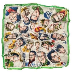 Vintage Elvis Presley Celebrity Handkerchief 1950s Silk Square RARE Bardot Dean