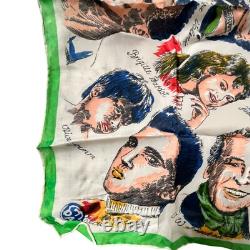 Vintage Elvis Presley Celebrity Handkerchief 1950s Silk Square RARE Bardot Dean