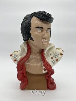 Vintage Elvis Presley Chalk Ware Bust Rare and Collectable Piece Rock and Roll