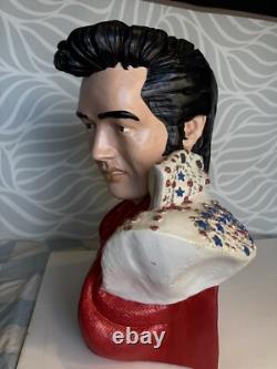 Vintage Elvis Presley Chalk Ware Bust Rare and Collectable Piece Rock and Roll