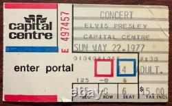 Vintage Elvis Presley Concert Ticket Stub Capital Centre May 22 1977 Rare