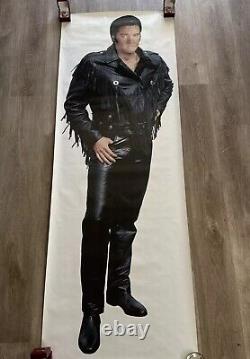 Vintage Elvis Presley Life Size Poster 74 x 26 Door Hanger Rare Leather 6 Foot