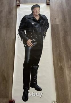 Vintage Elvis Presley Life Size Poster 74 x 26 Door Hanger Rare Leather 6 Foot