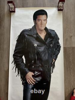 Vintage Elvis Presley Life Size Poster 74 x 26 Door Hanger Rare Leather 6 Foot