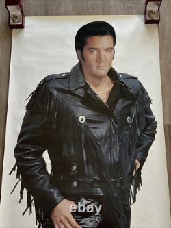 Vintage Elvis Presley Life Size Poster 74 x 26 Door Hanger Rare Leather 6 Foot