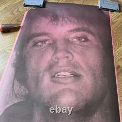 Vintage Elvis Presley Poster Late Era Original 23x35 Pink Black RARE Punk