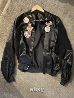 Vintage Elvis Presley XL Satin Bomber Jacket with 7 Rare Concert Pins
