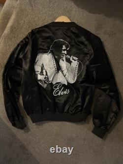 Vintage Elvis Presley XL Satin Bomber Jacket with 7 Rare Concert Pins
