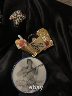 Vintage Elvis Presley XL Satin Bomber Jacket with 7 Rare Concert Pins