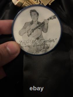 Vintage Elvis Presley XL Satin Bomber Jacket with 7 Rare Concert Pins