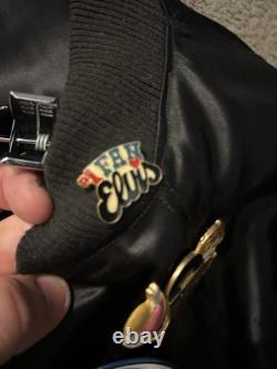 Vintage Elvis Presley XL Satin Bomber Jacket with 7 Rare Concert Pins