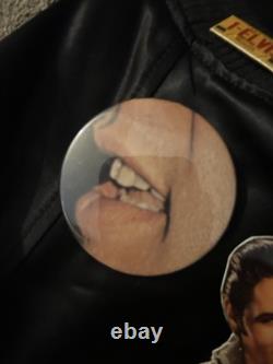 Vintage Elvis Presley XL Satin Bomber Jacket with 7 Rare Concert Pins