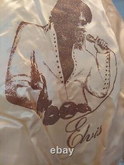 Vintage Elvis presley Rare Gold Diamond Dust Bomber Jacket Size Small