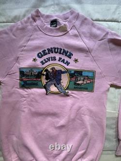 Vintage Graceland Elvis Presley Sweatshirt Size Medium Screen Stars Pink Rare