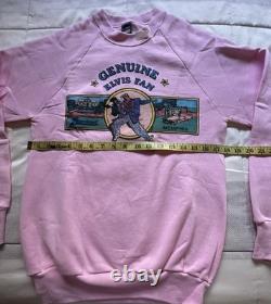 Vintage Graceland Elvis Presley Sweatshirt Size Medium Screen Stars Pink Rare