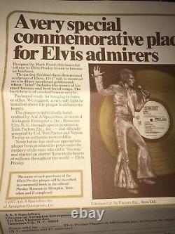 Vintage Original ELVIS Presley Elvis' Gold Record 3D Plaque RARE Col. Parker