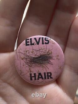 Vintage Rare Elvis' Hair Relic Button Pin Pinback Elvis Presley